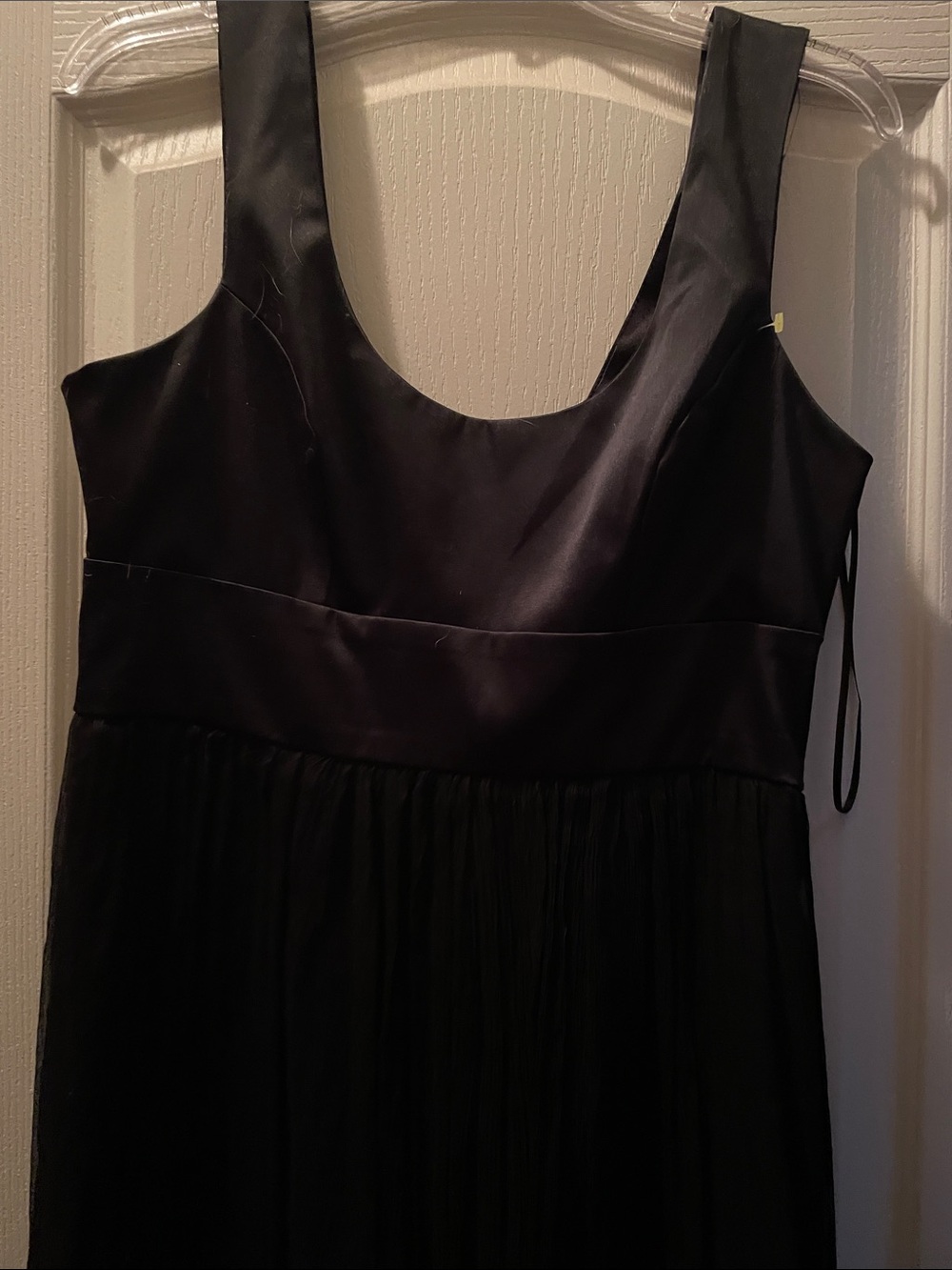 Black Sleeveless Satin Bodice Evening Dress